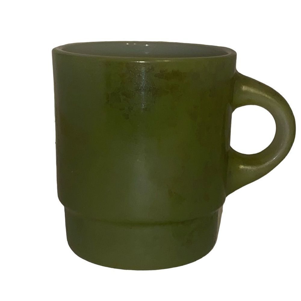 Vintage Fire King Green with Gold Accents Mug‎